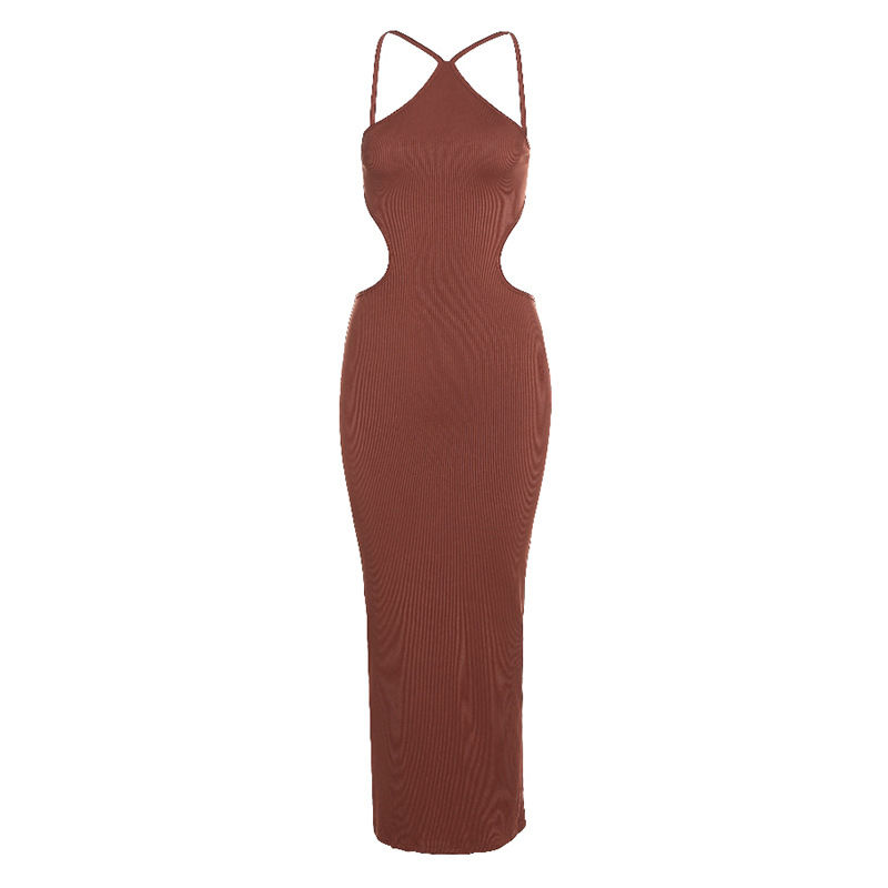 Thumbnail: Halter Cutout Bodycon Evening Gown for Women