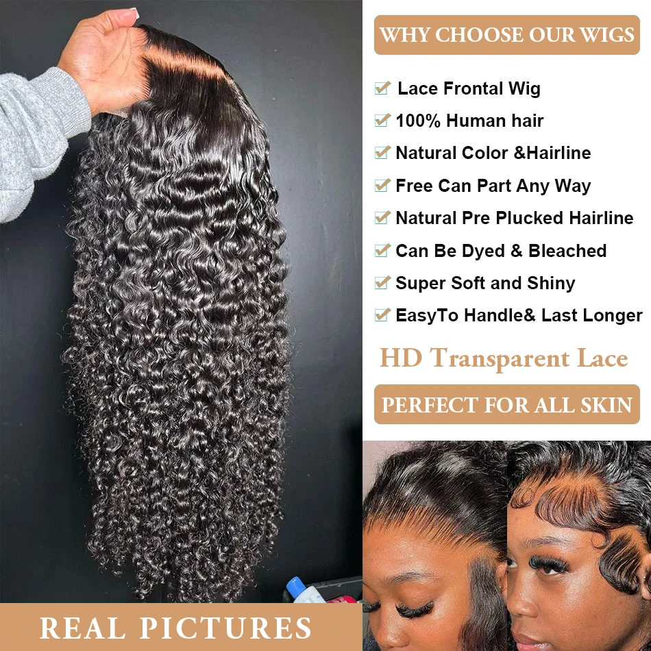 Thumbnail: Deep Wave HD Lace Wig – 13x6 Front, 5x5 Glueless, 180% Density, 26+ Inches