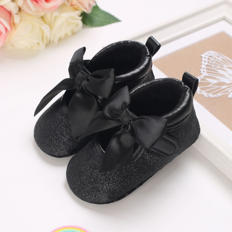 Thumbnail: VALEN·SINA Pink Baby Girl Shoes – Non-Slip PU First Walkers with Bow
