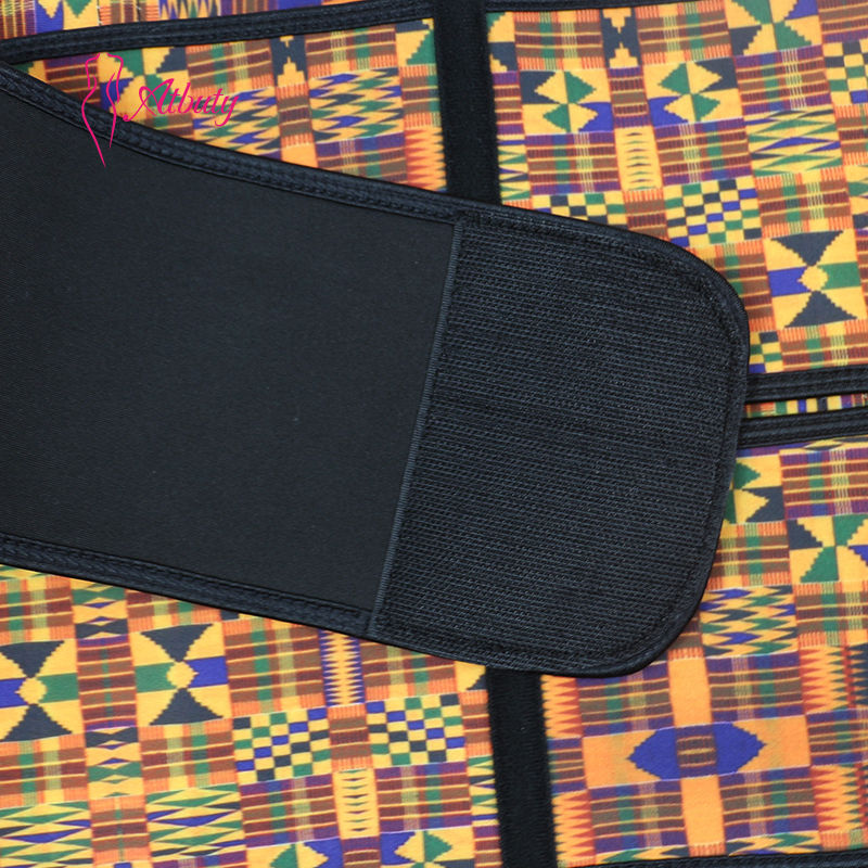 Thumbnail: Women’s Printed Latex Waist Trainer Corset 3-Layer Zipper Shape