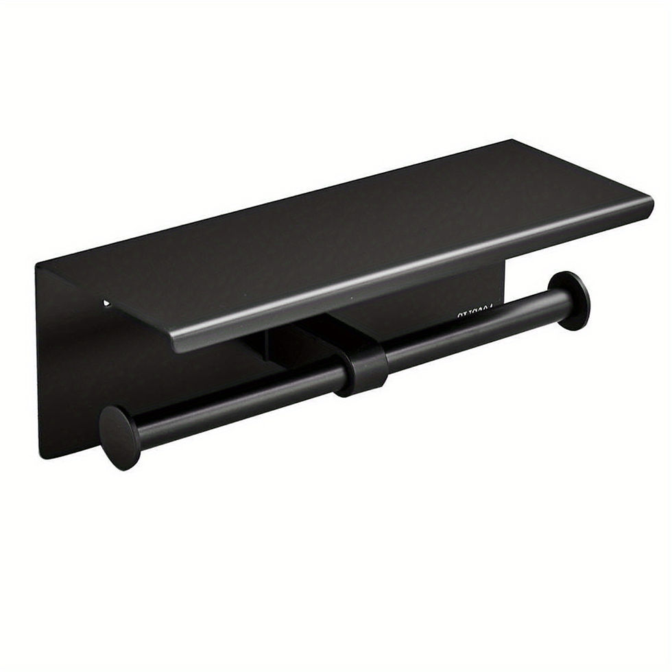 Thumbnail: 304 Stainless Steel Toilet Paper Holder with Shelf – Wall Mount, Double Roll