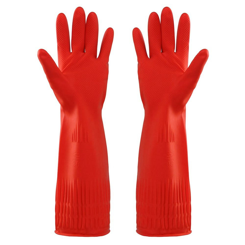 Thumbnail: Heavy-Duty Rubber Gloves – Extra-Long Cuffs for Car Washing & Household Cleaning