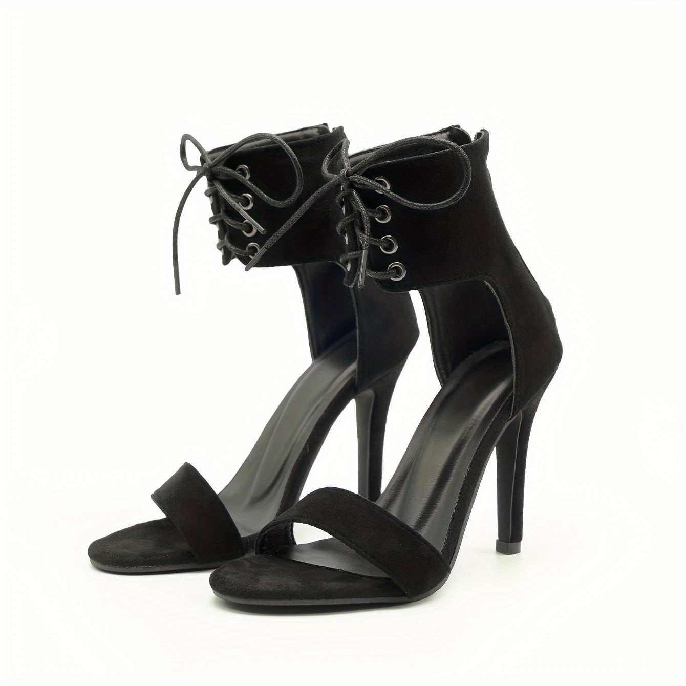 Lace Hollow Cross Sandals for Women – Open Toe, Thin High Heels