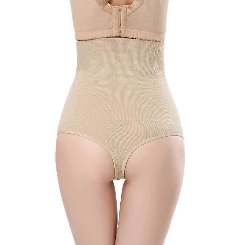 Thumbnail: Seamless High Waist Tummy Control Thong Shaper for Women