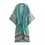 Thumbnail: Women Floral Boho Maxi Kimono V Neck Dress Batwing Sleeves Waist Sash Cover Up