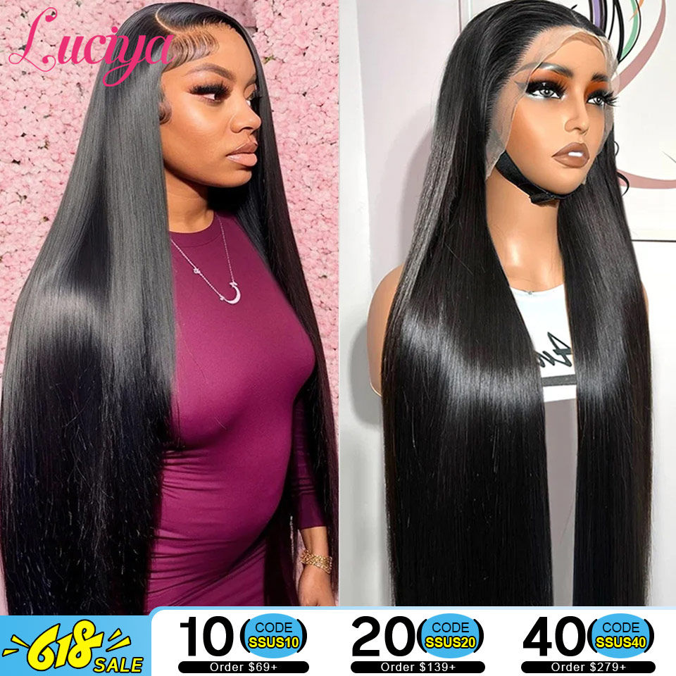 Thumbnail: Straight HD Lace Frontal Wig 13x6 & 5x5 Glueless – Brazilian Hair