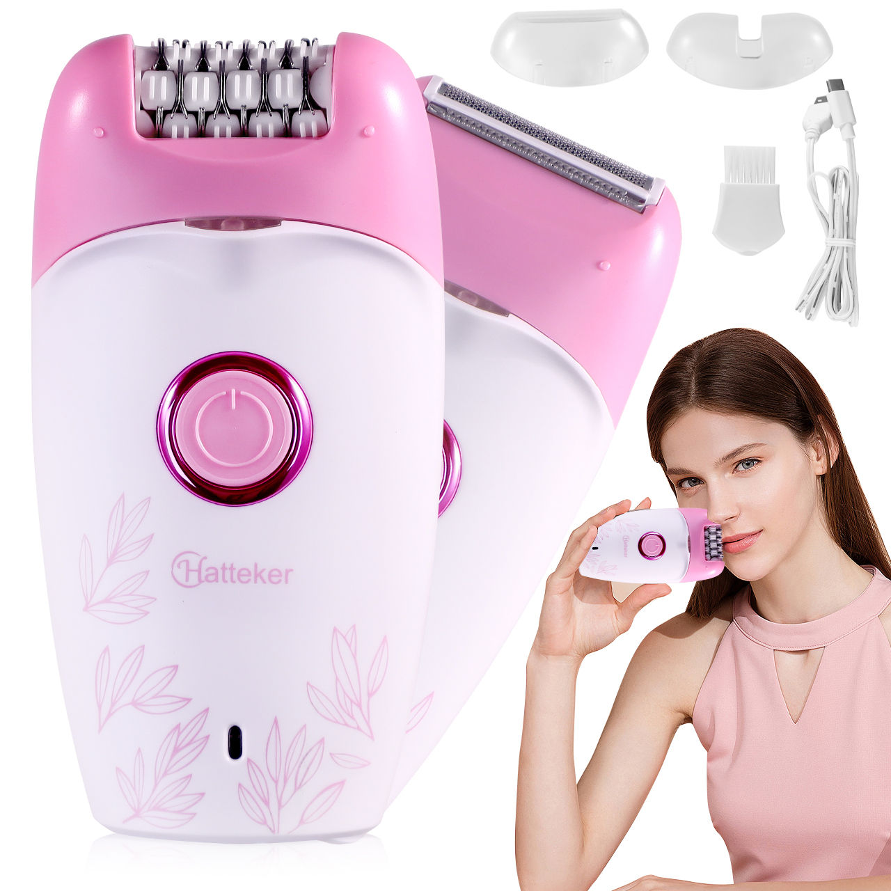 Hatteker Electric Epilator for Women – Facial & Body Hair Removal Machine