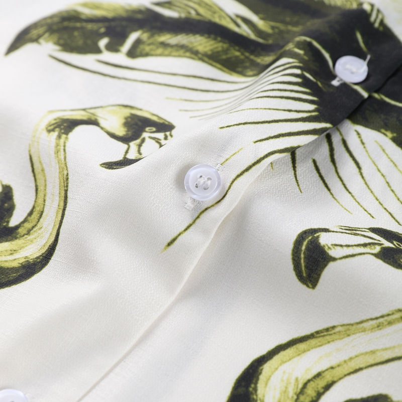 Thumbnail: Casual Print Shorts Set with Single-Breasted Shirt and Wide-Leg Bottoms