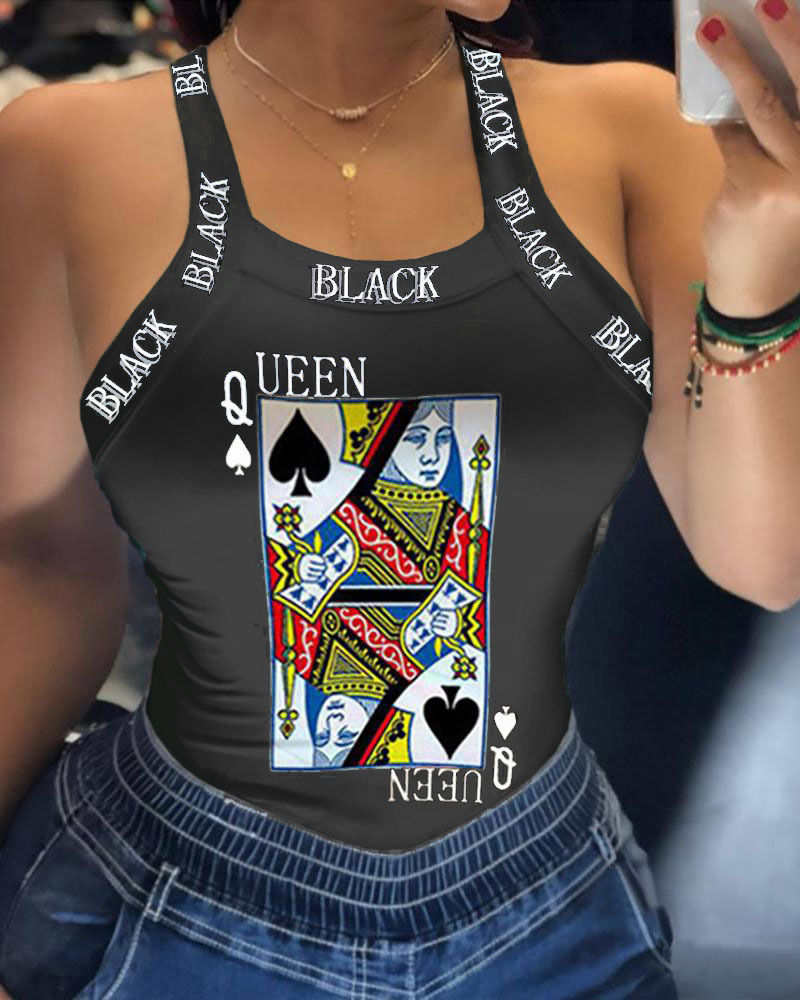 Thumbnail: Sleeveless Tank Top – Slim Fit Printed Camis for Summer