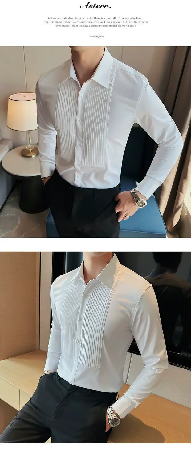 Thumbnail: Bridegroom Wedding Long Sleeves Shirt Men's Dress Shirt