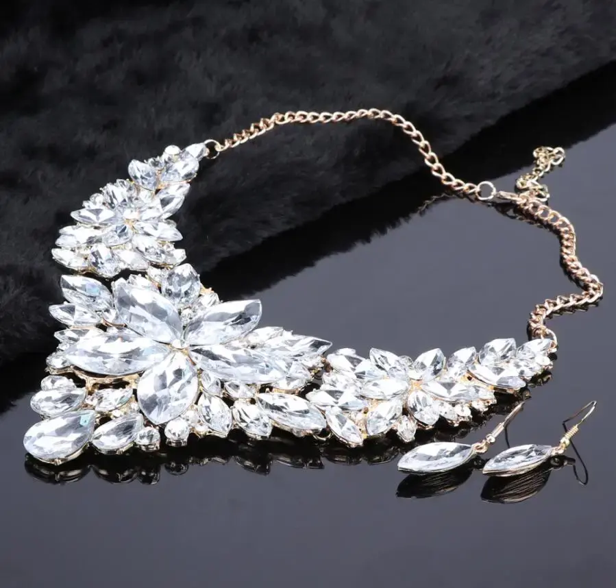 Thumbnail: Crystal Bridal Jewelry Set – Necklace & Earrings for Wedding & Party
