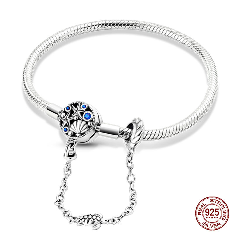 Thumbnail: Elegant Silver Bracelet with Star Moon Sun Four Leaf Clover Green Adjustable