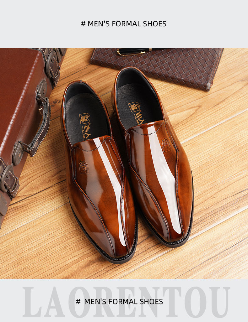Thumbnail: Mens Breathable Leather Business Formal Oxford Spring Dress Shoes