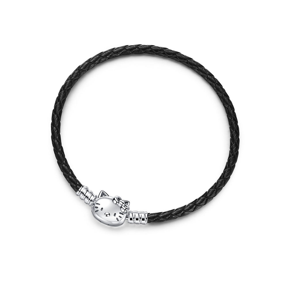 Thumbnail: Elegant Sterling Silver Heart Shell Butterfly Footprint Bracelet Adjustable