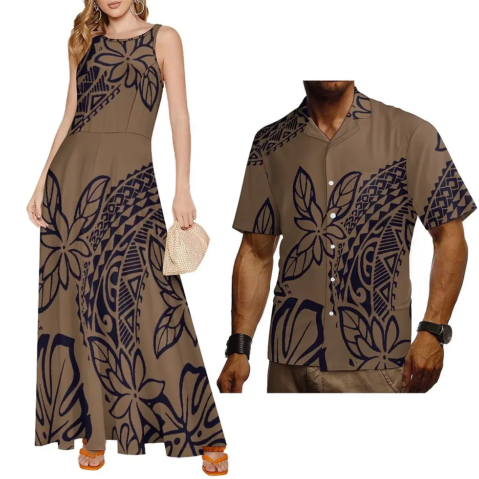 Thumbnail: Elegant Women  Casual Dresses,  Plumeria Print