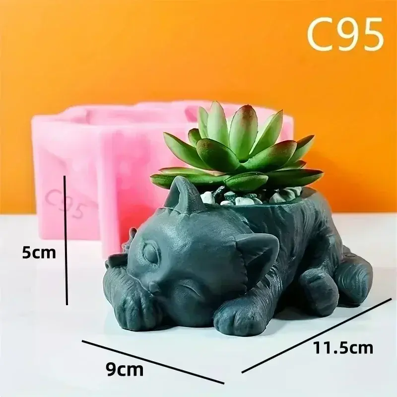 Thumbnail: Mountain Relief Silicone Mold – Resin Planter Mold for Succulent Flower Pots