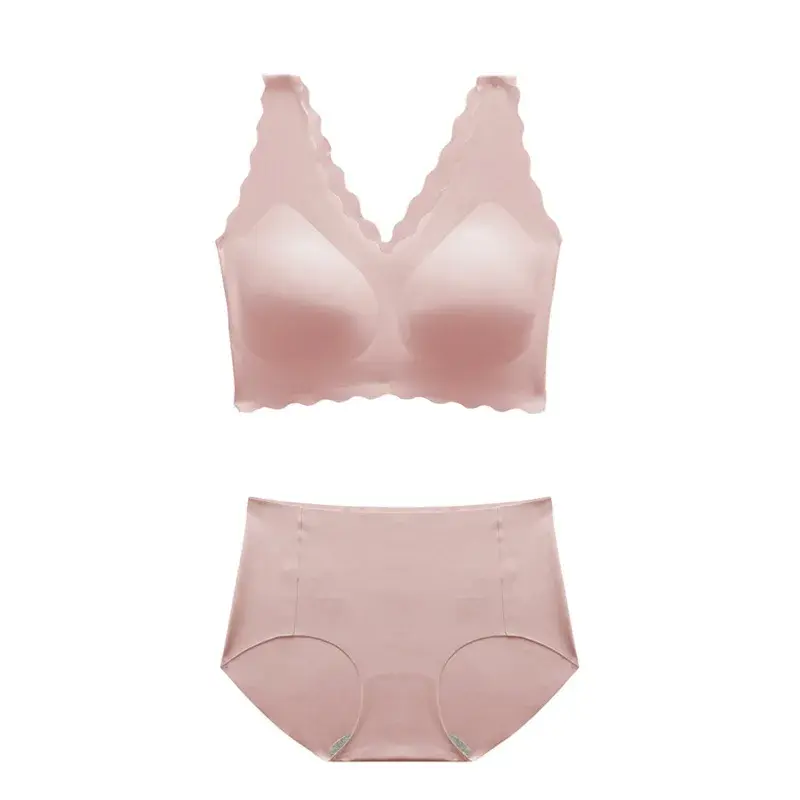Women’s Traceless Seamless Ice Silk Sleep Bra One-Piece Design