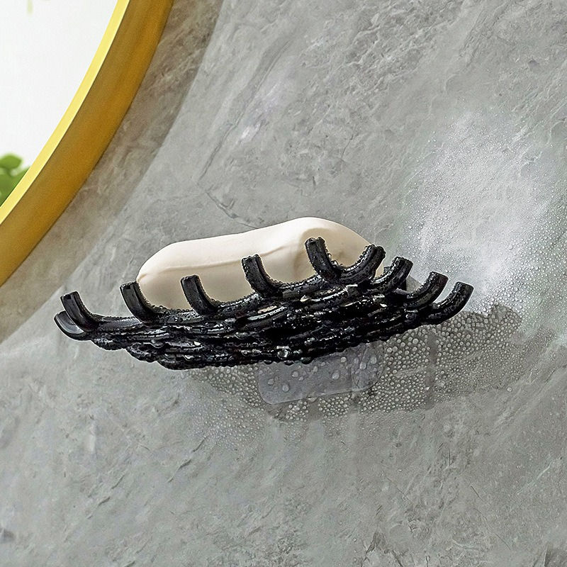 Thumbnail: Wall-Mounted Soap Dish – No-Drill Drainage Shelf for Bathroom & Kitchen