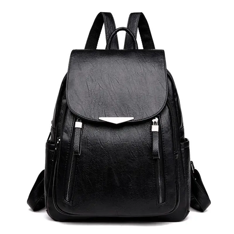 Thumbnail: Large PU Leather Backpack for Women with Shoulder Strap and Handbag