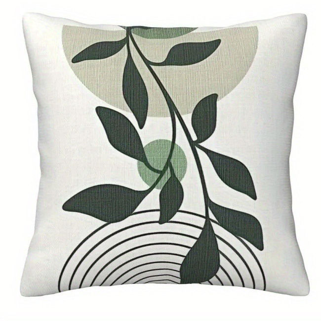 Thumbnail: Green Leaf Pattern Pillow Cover