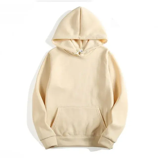 Thumbnail: Unisex Polyester Cotton Fleece Pullover Hoodie Blank Custom Sweatshirt Black
