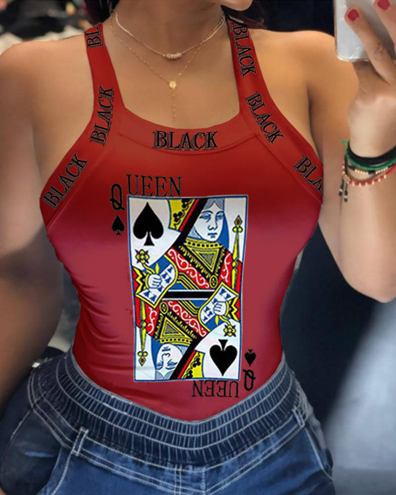 Thumbnail: Sleeveless Tank Top – Slim Fit Printed Camis for Summer