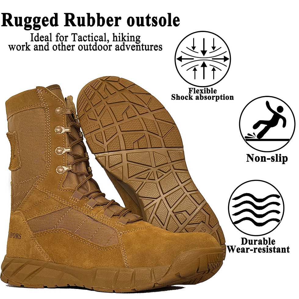 Thumbnail: Mens Tactical Combat Boots Lightweight Leather Anti Collision Lace Up