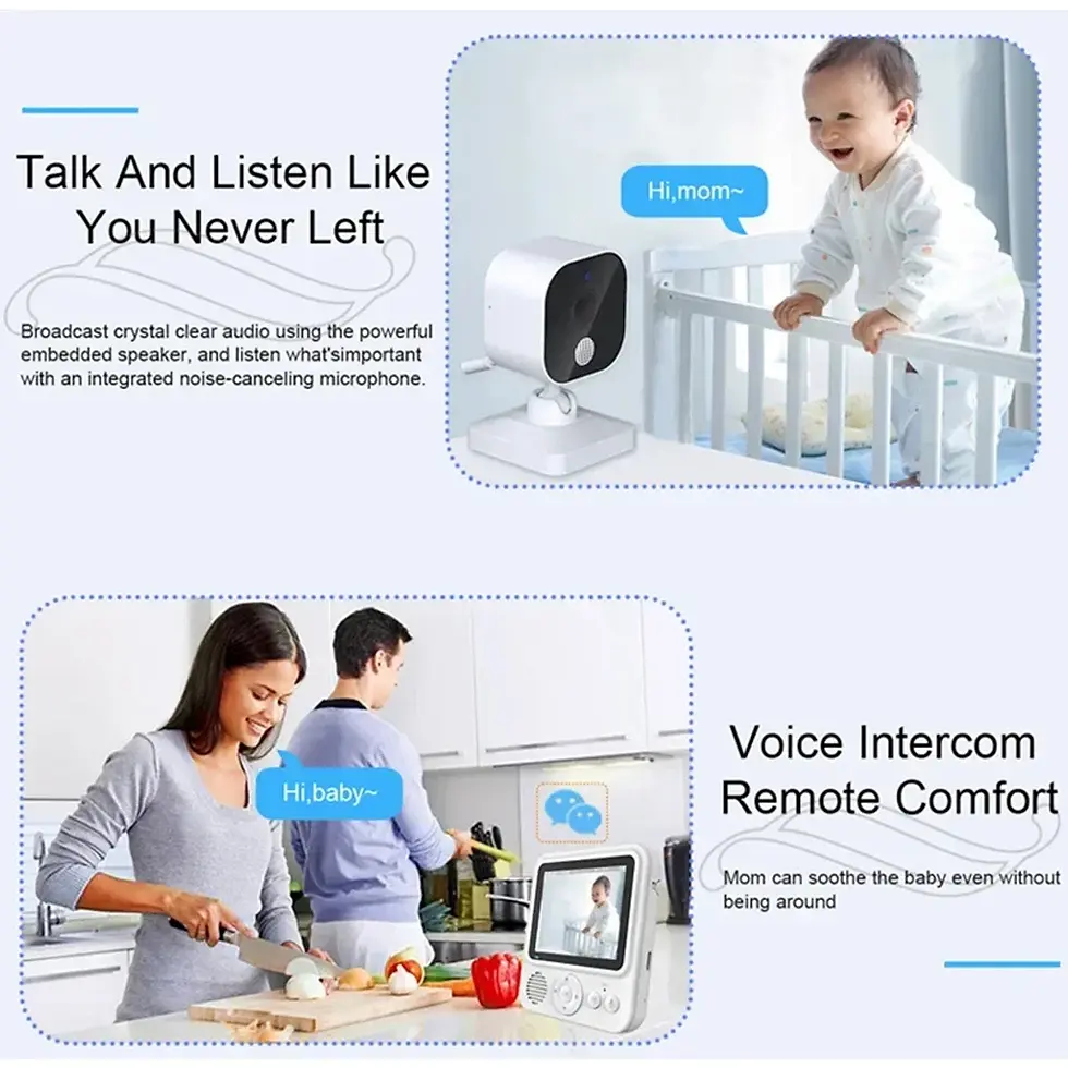 Thumbnail: Wireless Baby Monitor with 2.8 Inch Display Two Way Audio Auto Night Vision