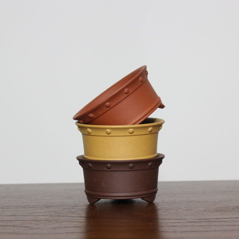 Thumbnail: Ceramic Circular Chinese‑Style Bonsai Pot for Desktop Decor