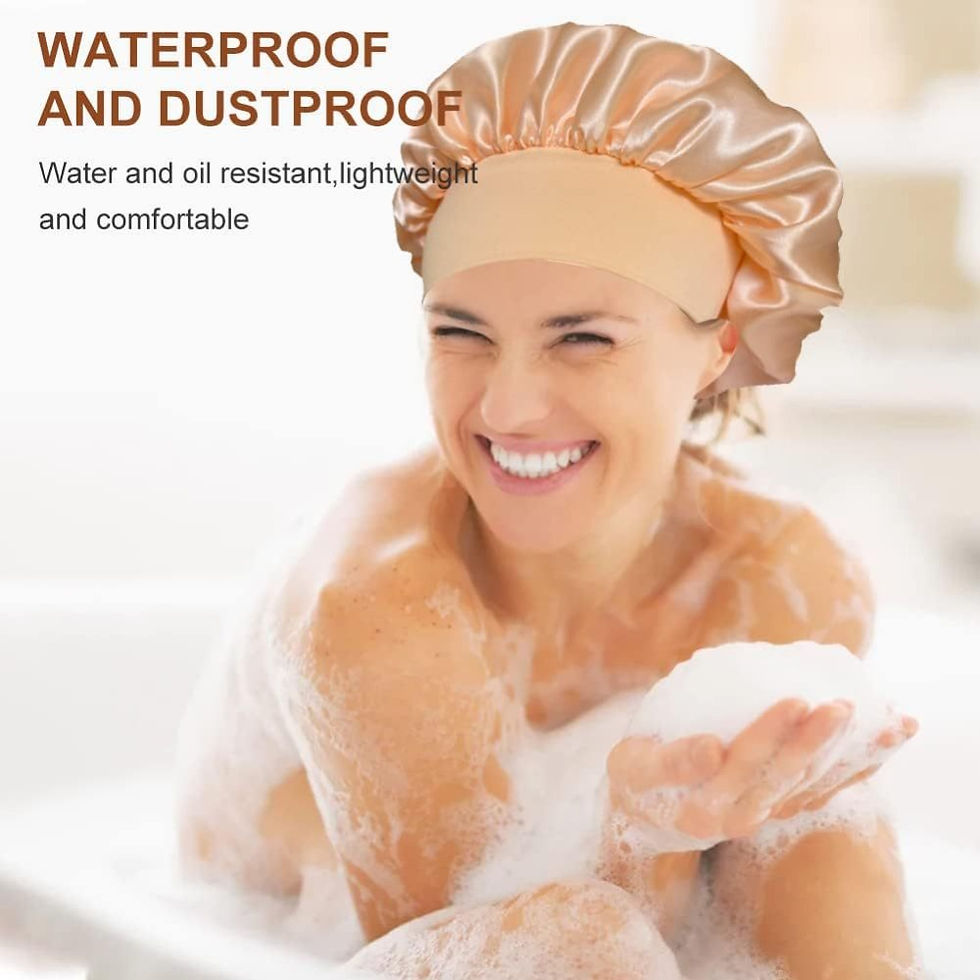 Thumbnail: Soft Satin Sleep Bonnet – Large Elastic Imitation Silk Night Cap