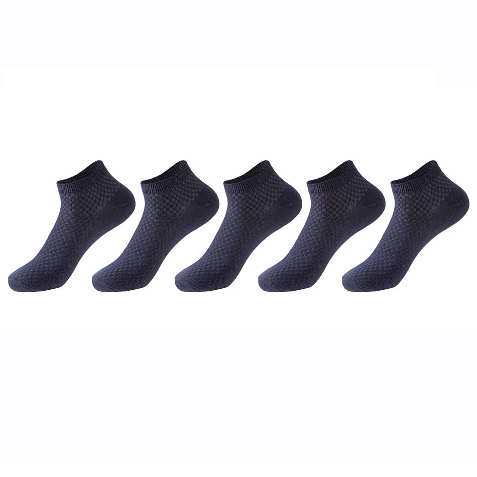 Thumbnail: Bamboo Fiber Breathable Men’s Ankle Socks – 5 Pairs Casual Knit