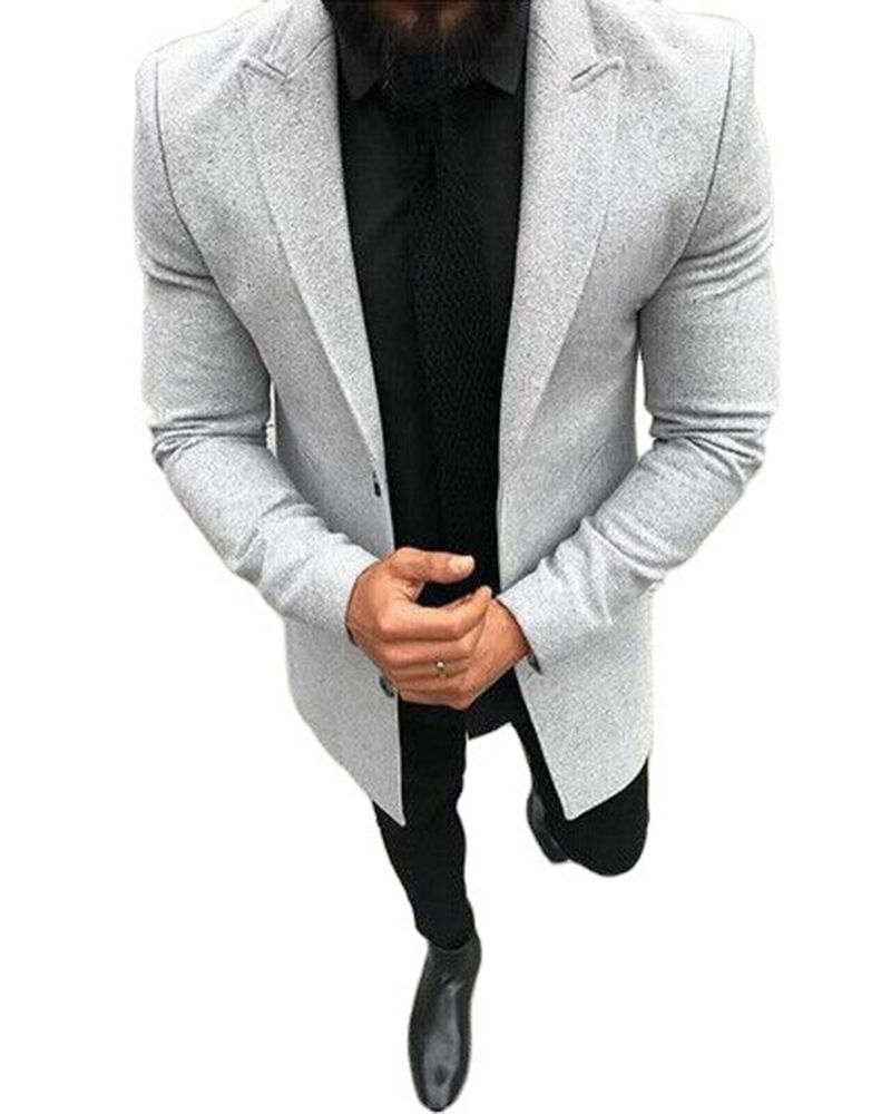 Thumbnail: Men’s Winter Warm Soft Plus Size Wool Jacket and Coat Autumn Outerwear