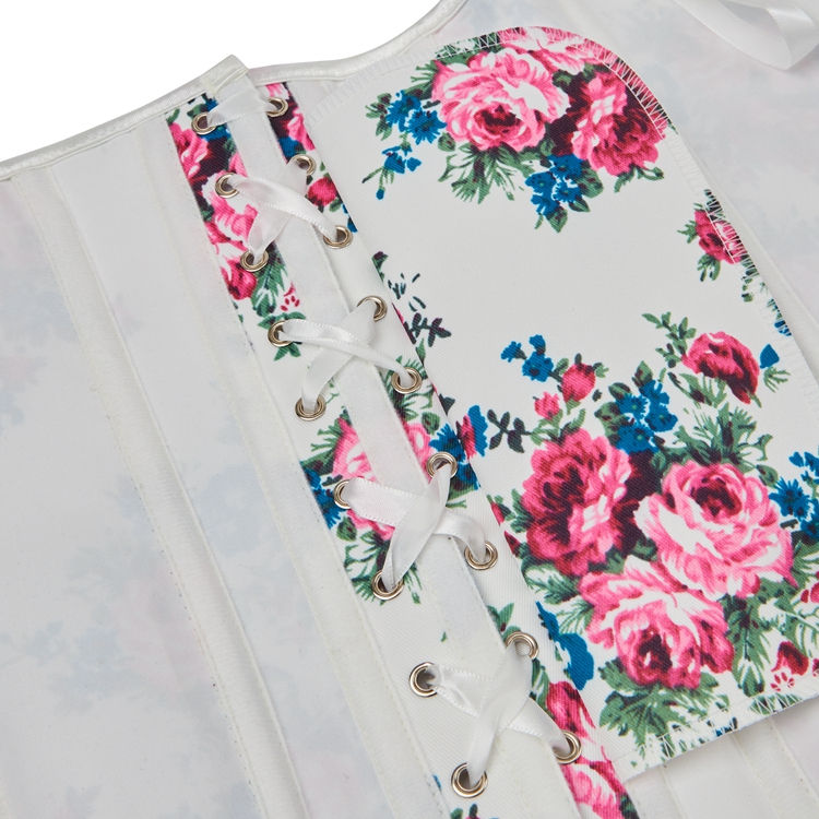 Thumbnail: Rose Floral Bustier Corset Top Elegant Structured Support