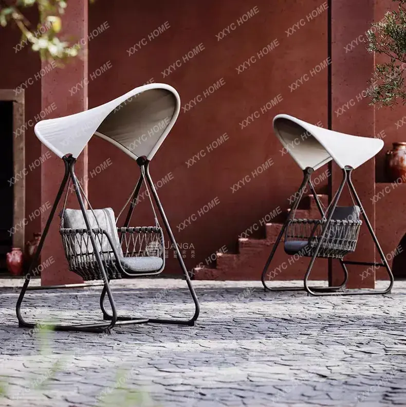 Thumbnail: Rattan Hanging Swing Chair for Garden Balcony Courtyard