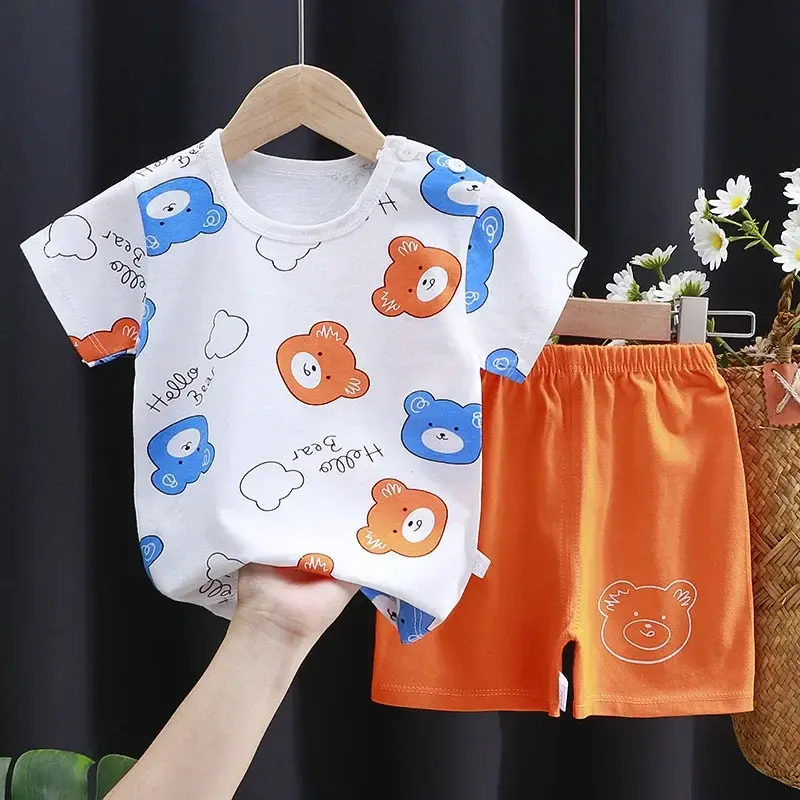Thumbnail: Cartoon Print Cotton 2-Piece Set – Baby & Toddler Summer Outfit