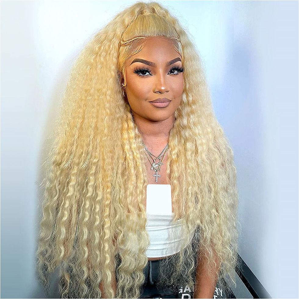 Thumbnail: 613 Honey Blonde Curly 13x6 HD Lace Frontal Wig – Brazilian Human Hair