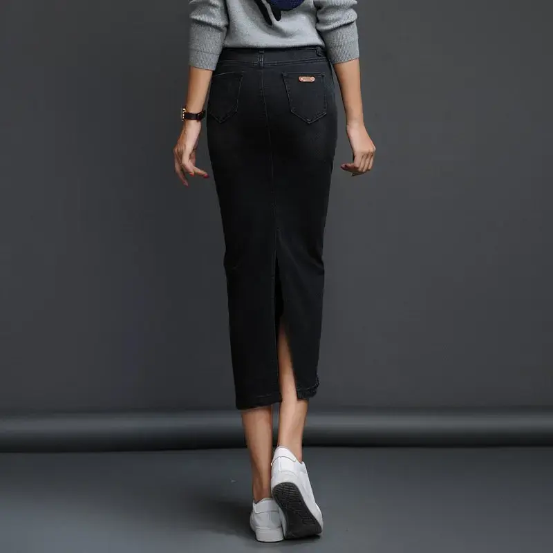 Thumbnail: Women’s High Waist Denim Pencil Skirt