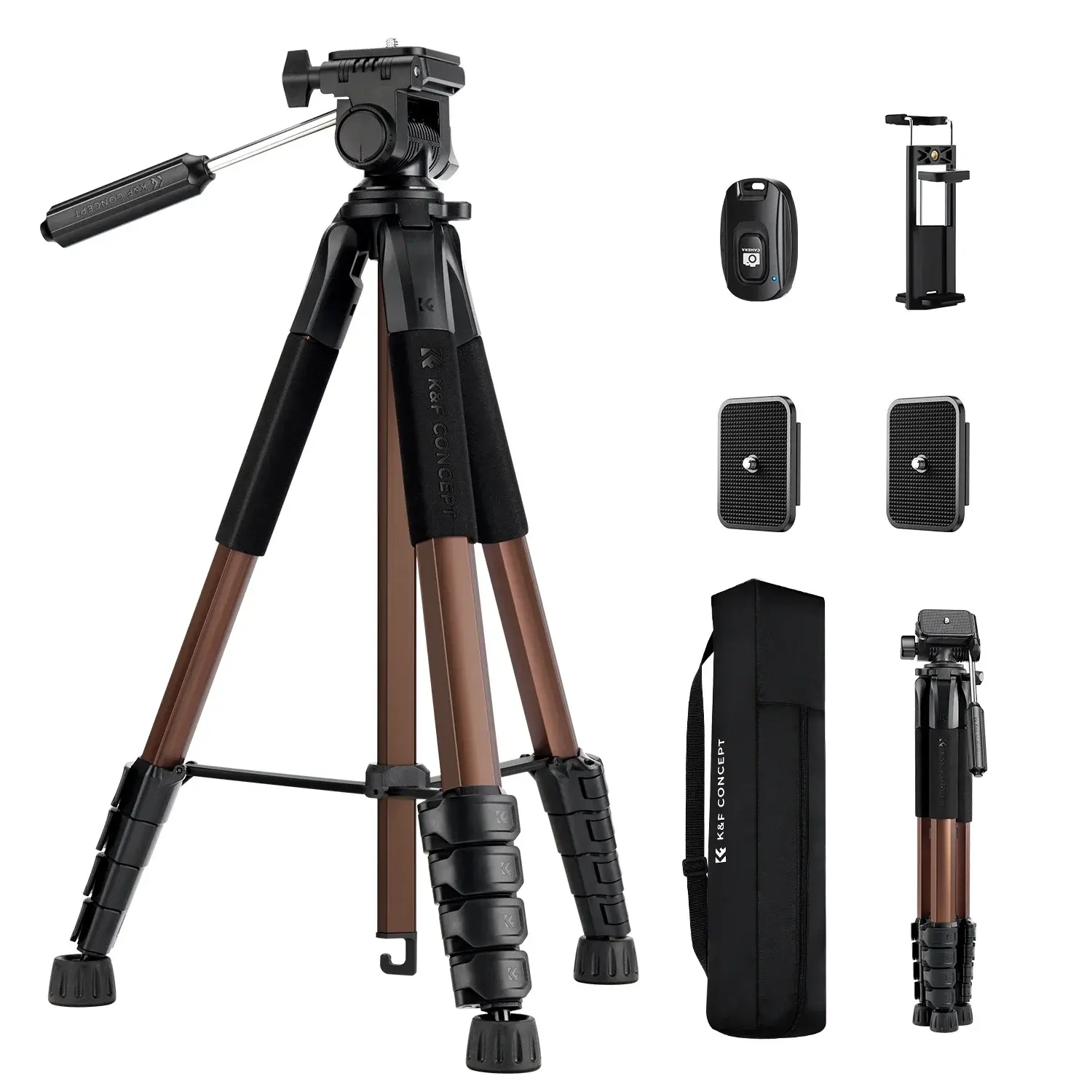 Aluminum Camera Tripod – Lightweight Portable Travel Tripod for DSLR & Smartphon