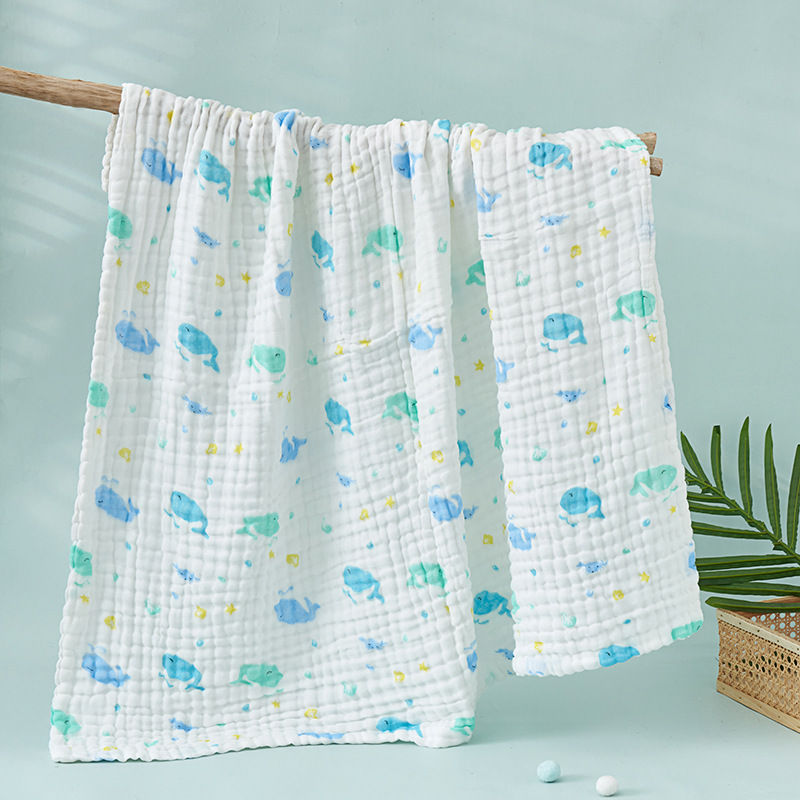 Thumbnail: Organic Cotton Baby Bath Towel – 6-Layer Soft & Absorbent Blanket