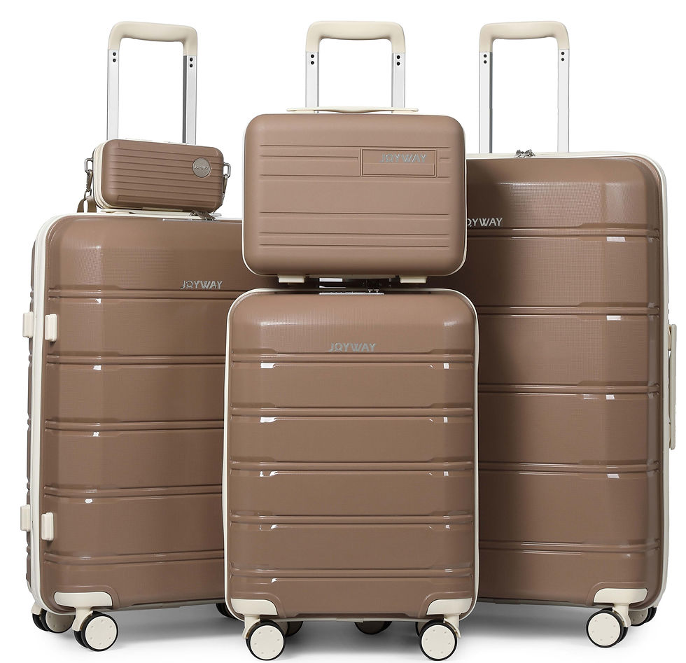 Thumbnail: 5-Piece Durable Hard Shell Luggage Set with Spinner Wheels & TSA Lock