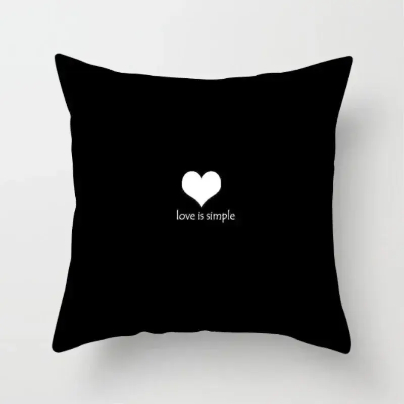 Thumbnail: Black & White Geometric Decorative Pillow Cover 45x45CM