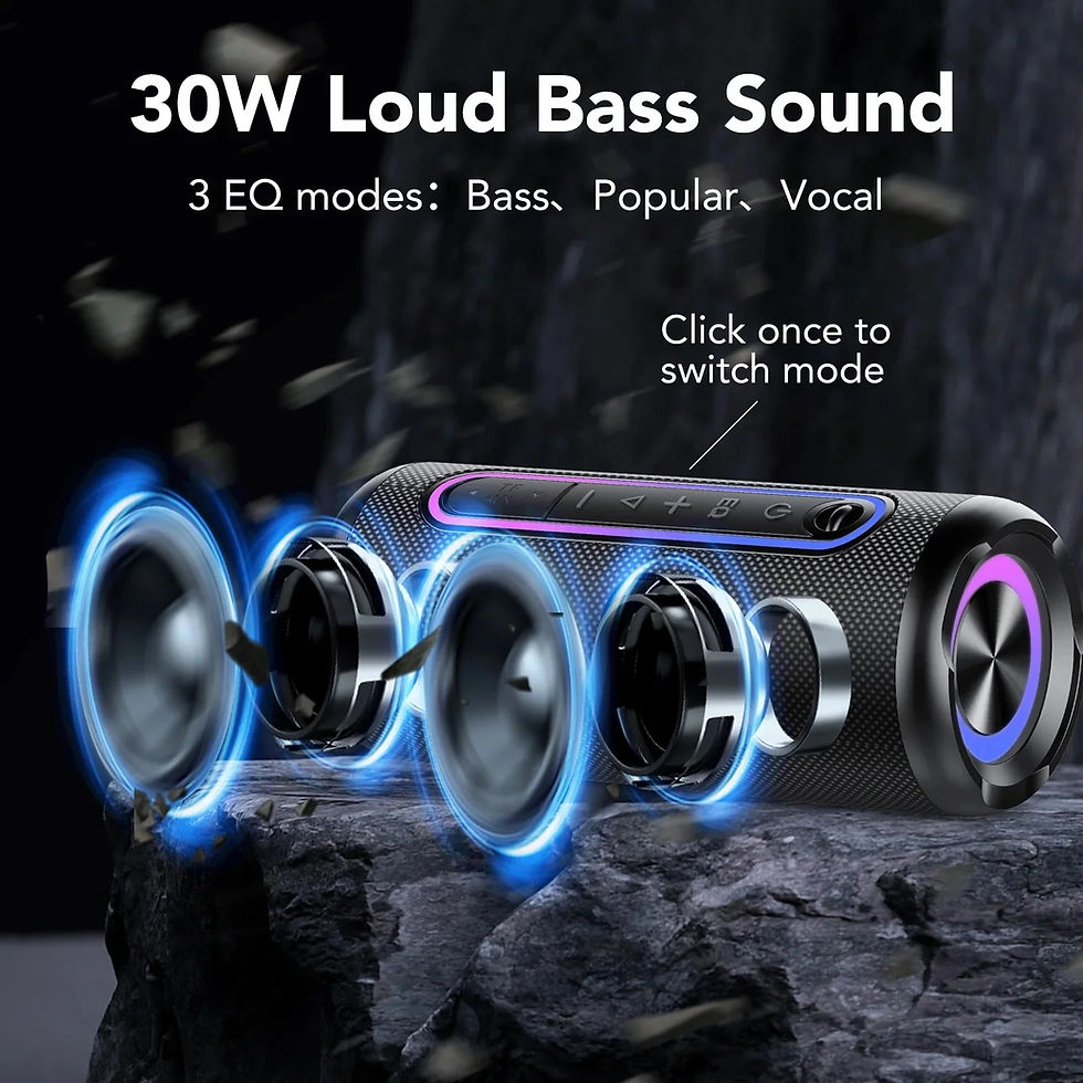 Thumbnail: 30W Portable Bluetooth Speaker with IPX7 Waterproof, Loud Stereo Bass, TWS & RGB