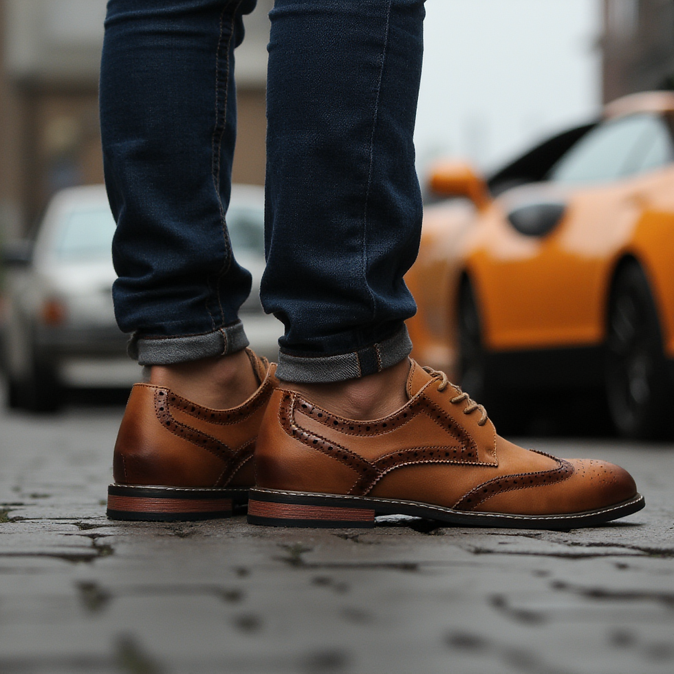 Thumbnail: Classic Brown Leather Dress Shoes – Lace-Up Formal Oxford for Men