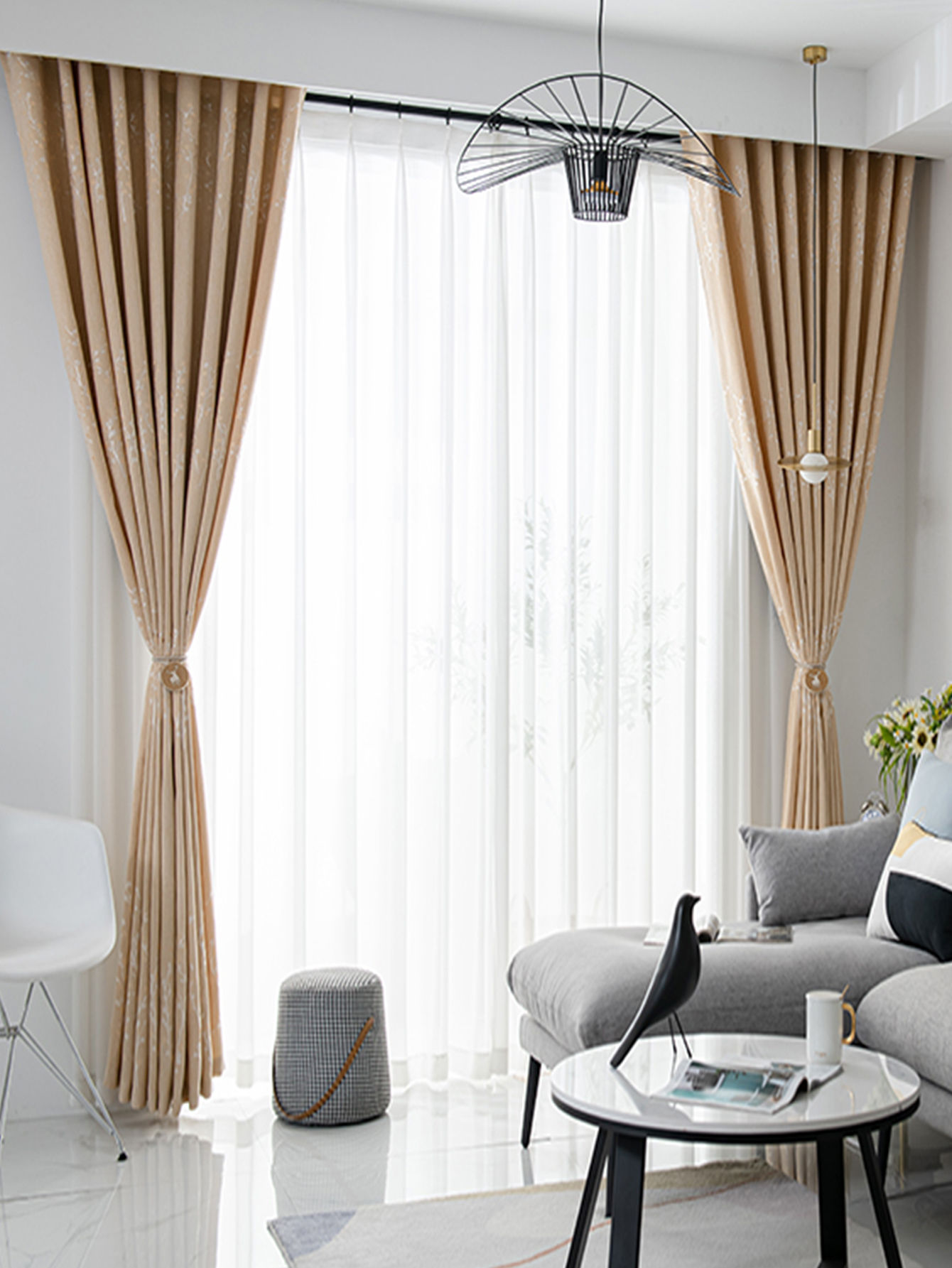 Mid Ancient Retro High Shading Curtains for Living Room & Bedroom