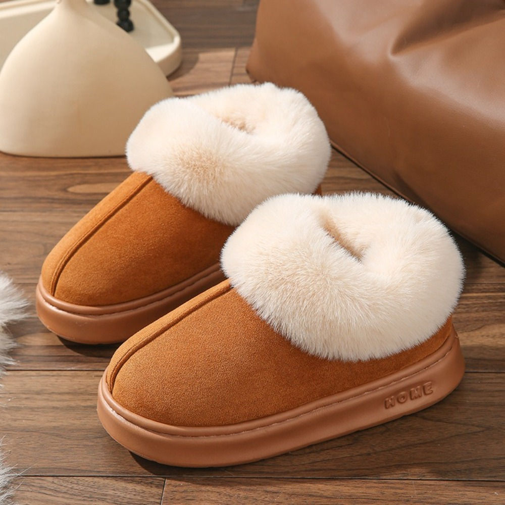 Women’s Winter Plush Snow Boots – Faux Fur Warm Slip-On Cotton Shoes