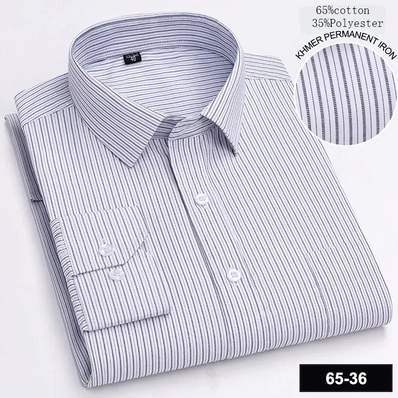 Thumbnail: Men’s Slim Fit Long Sleeve Shirt – Solid Color Oxford Shirt with Pocket