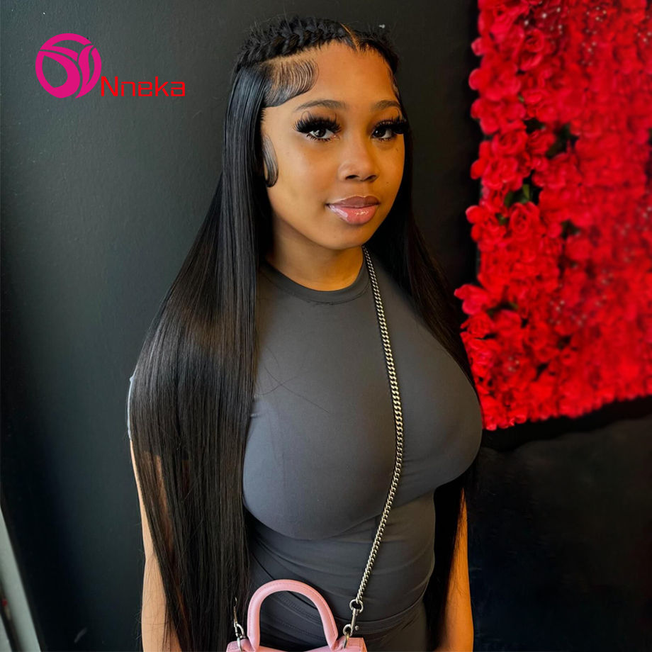 Thumbnail: Bone Straight HD Lace Frontal Wig – 30–40 Inch, 250% Density Brazilian Hair