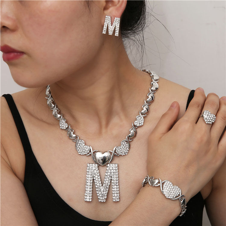 Thumbnail: Gold Jewelry Set – 18K Gold Necklace, Earrings, Bracelet & Ring for Women