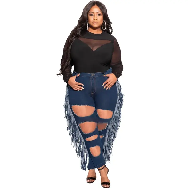 Thumbnail: Women’s High Waist Denim Flared Casual Fashion Pants