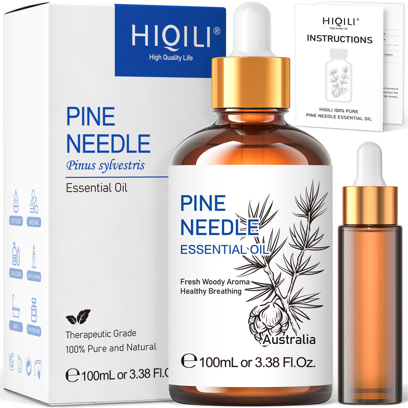 100ml Pine Needle Essential Oil for Aromatherapy and Diffuser